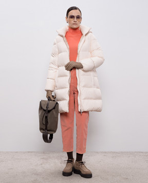 Peserico Pink down jacket with a monil chain S2447406957