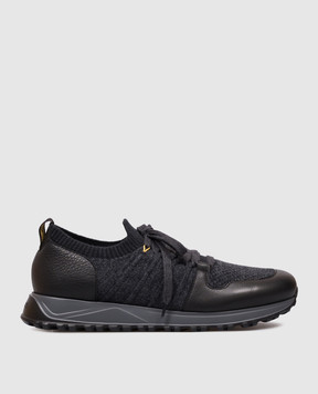 Doucal's Black combination sneakers DU3221SYDNPX783