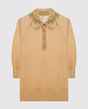 Ermanno Scervino Beige polo with lurex D495L701APCTNYX