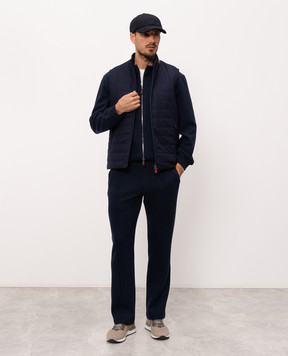 Kiton Blue wool vest UW2491V0452L