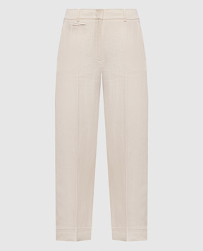 Peserico Ivory linen pants P0413502606