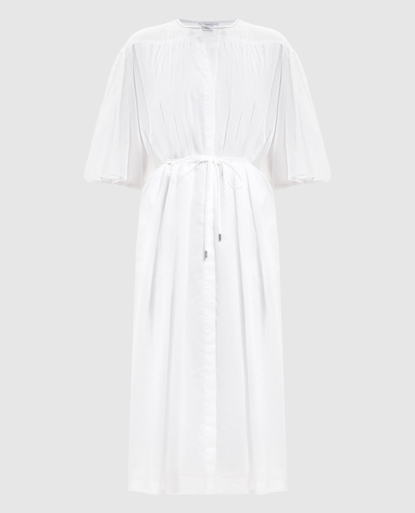 White midi shirt dress