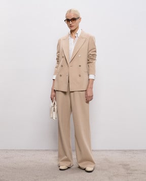 MooRER Beige double-breasted jacket ALERIAPAR