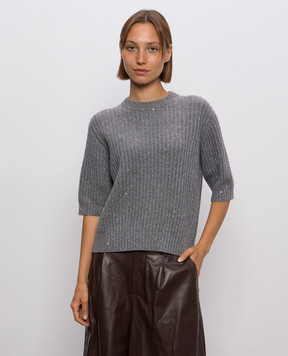 Brunello Cucinelli Gray cashmere and wool jumper MBM753520P