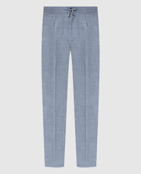 Enrico Mandelli Blue wool, silk and linen trousers GYM02B6020