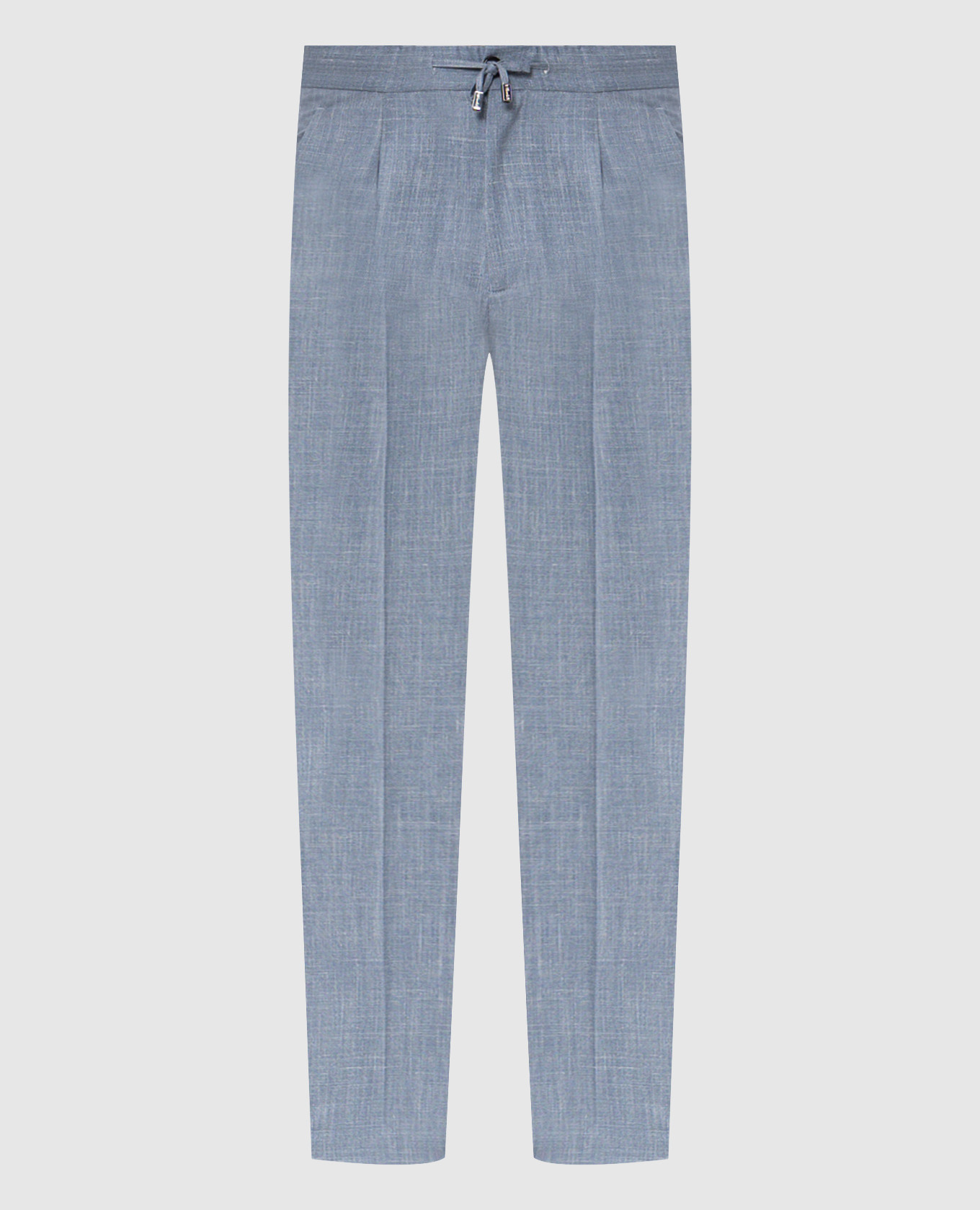 Blaue Hose aus Wolle, Seide und Leinen