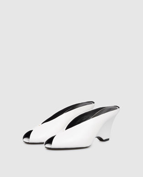 Khaite White leather Cloak peep mules F6025942