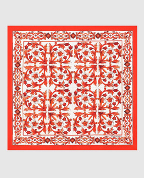 Dolce&Gabbana Silk scarf with branded Majolica print FN092RGDDU8