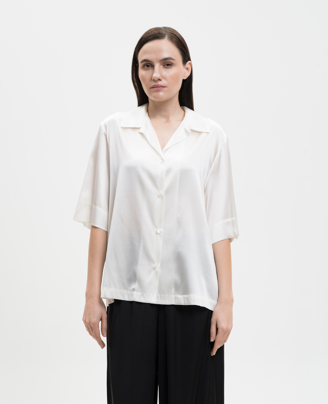 

White silk blouse Solotre
