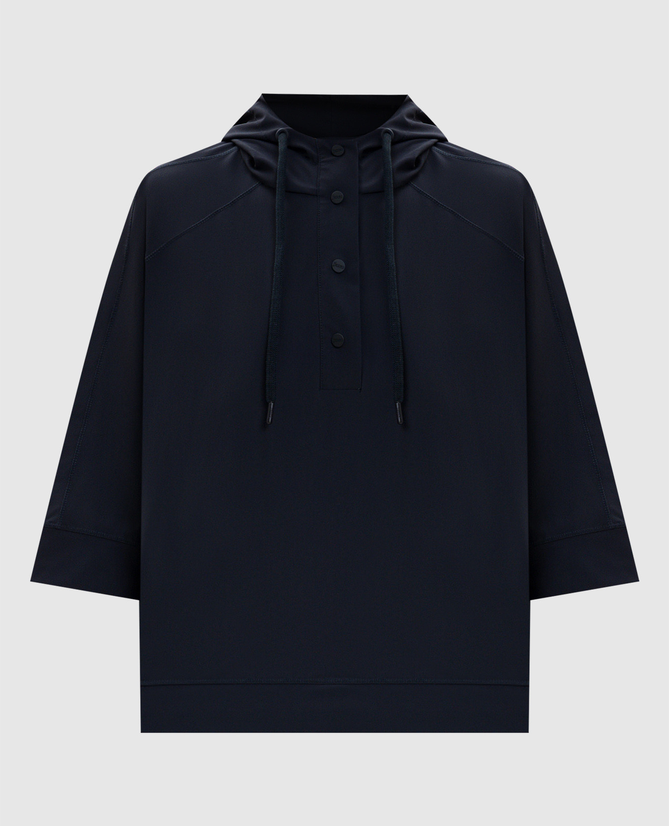 Blue short-sleeved hoodie