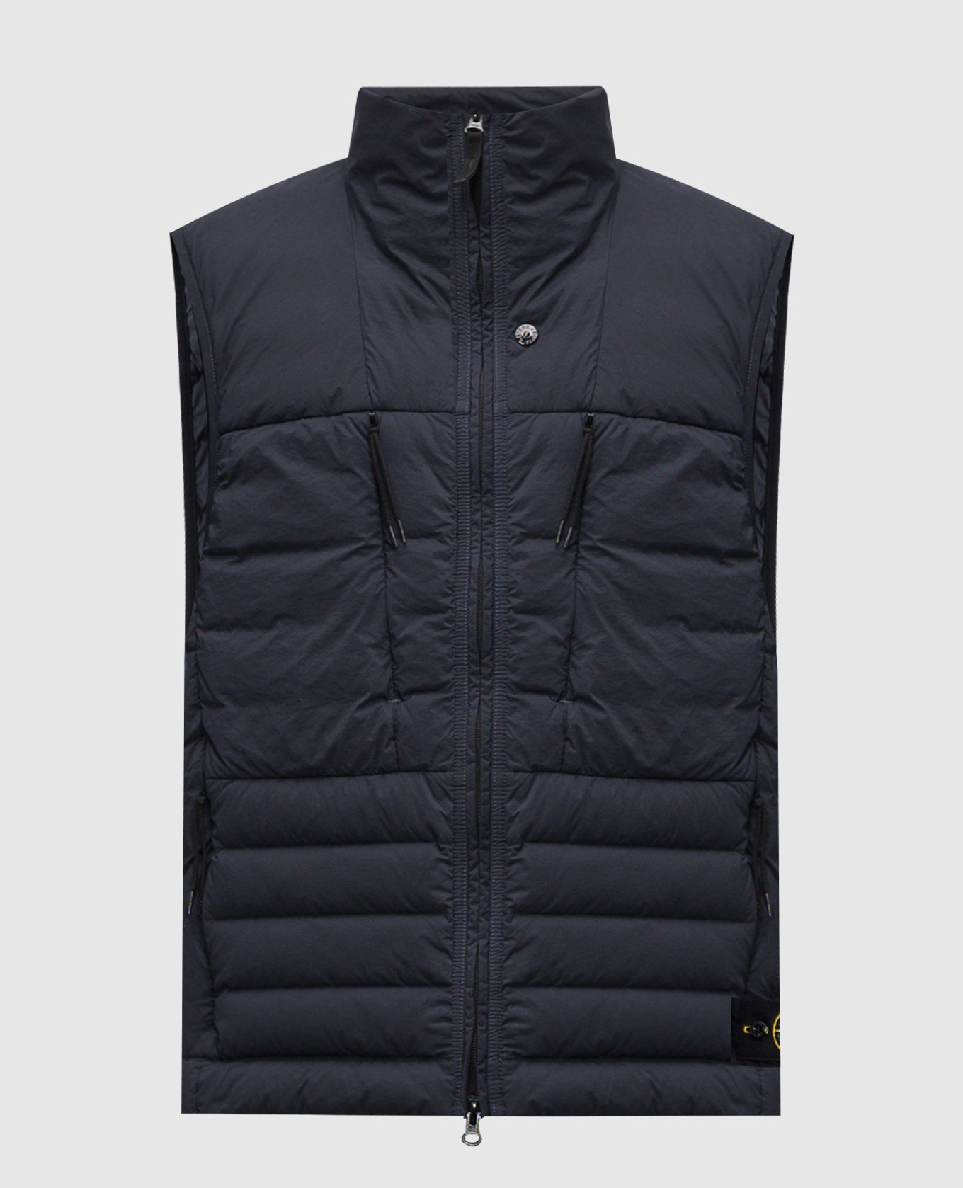 

Blue down vest with logo patch Stone Island