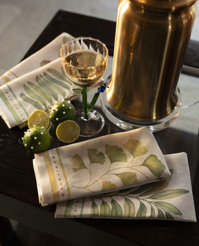 TESSITURA TOSCANA TELERIE Set of gray TAMARINDO linen serving napkins NT250130080037