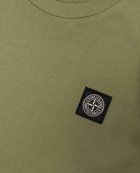 Stone Island Children's khaki T-shirt with logo patch L1S162100002S004714