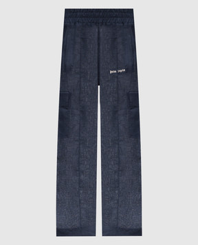 Palm Angels Blue linen cargo pants PMCF03CS26FAB001