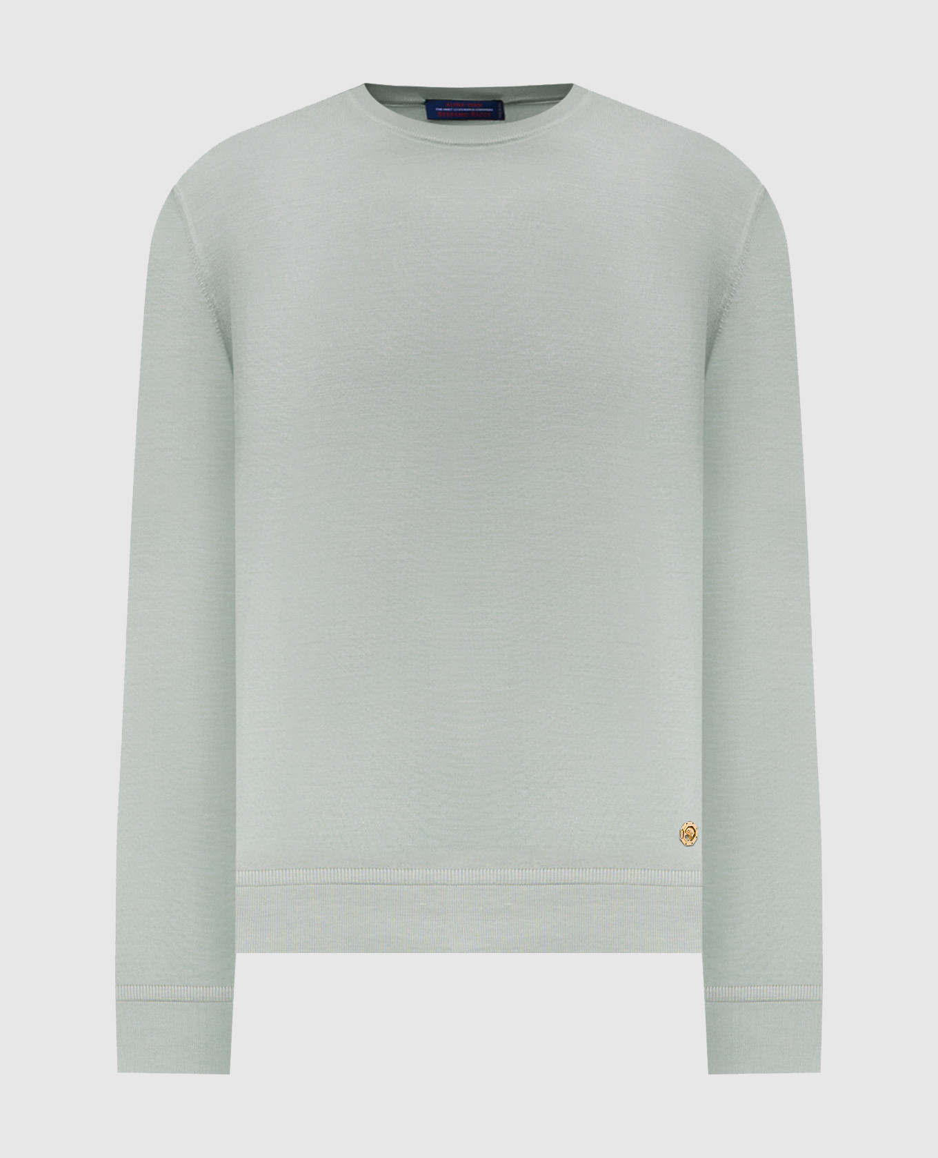 Green silk jumper with emblem Stefano Ricci