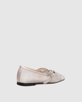Mach&Mach Gray Lotus Flower ballet flats S091310NET