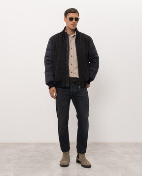 Peserico Blue down jacket with logo patch R52310B6717