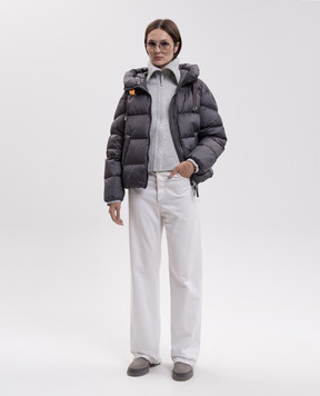 Parajumpers Tilly grey down jacket with logo patch 26WPWPUHY32