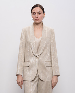Peserico Beige linen jacket with lurex E0123200598