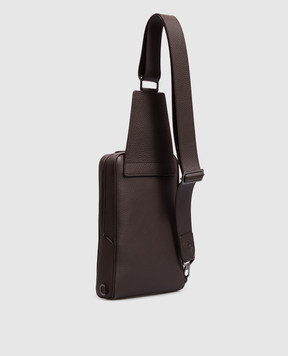Stefano Ricci Brown leather sling bag with emblem ND219GUVD