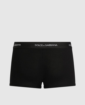Dolce&Gabbana Black ribbed boxer briefs with logo M4C13JONN96