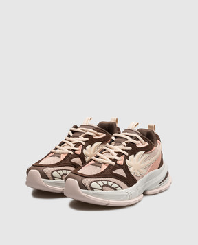 Palm Angels Palm Runner brown combination sneakers PAWIA004FB001