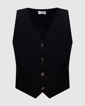 Brunello Cucinelli Black vest with linen MH126HG706