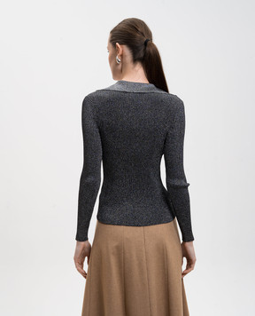 Max Mara ONDATA gray ribbed pullover with lurex ONDATA