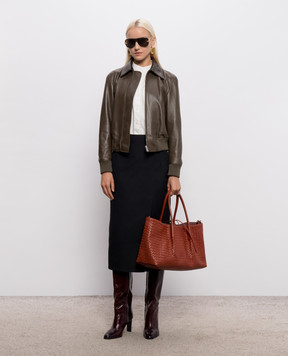 Bottega Veneta Khaki leather jacket 874736V61D0