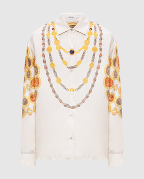 Versace Ivory printed silk blouse 10242211A18007