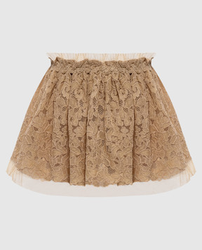 Ermanno Scervino Beige lace mini skirt D482O703UBD