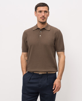 Morgano Brown polo shirt with pattern 3071807