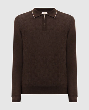 Castangia dal 1850 Brown polo shirt with pattern NCCA52H26I26