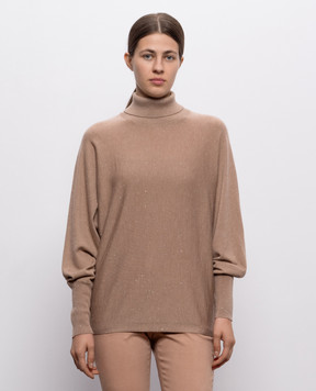 Peserico Brown wool golf with lurex A99838F1409771