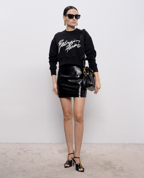 Balmain Black cropped sweatshirt with logo GF1JO080BD41