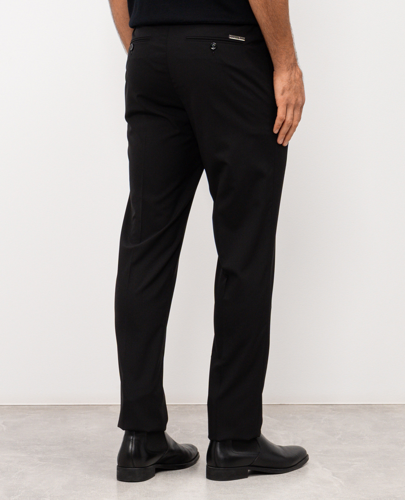 Black wool trousers with logo Stefano Ricci 4