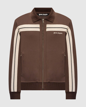 Palm Angels Brown sports jacket with logo embroidery PAMBD003FB001