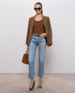 Max Mara Brown SALVO top with wool MXMSALVO