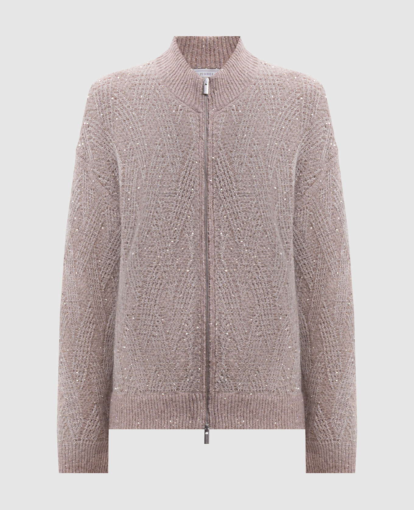 Beige alpaca wool cardigan