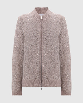 Peserico Beige alpaca wool cardigan A99975F05G9100