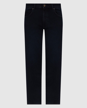 Cashmere&Whiskey Dark blue jeans with logo patch PT02CW61B181