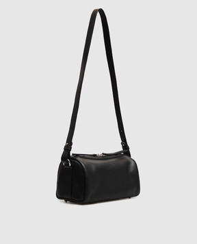 Christian Villa Black leather bag with logo print 06663NERO