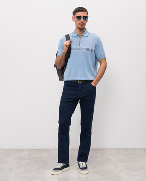 Stefano Ricci Blue jeans with logo patch MFT61B1191T61BL