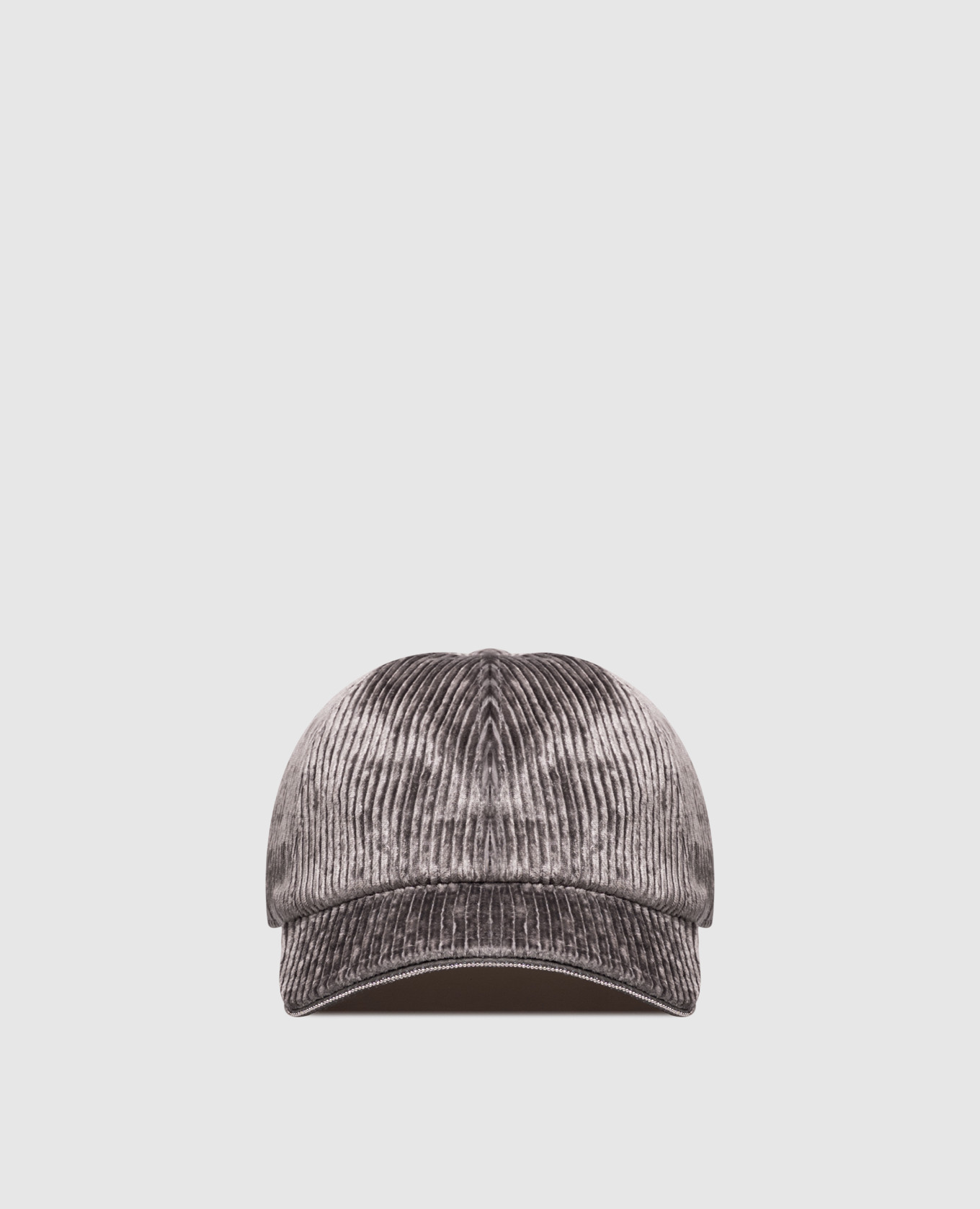 Gray velvet cap with monil chain