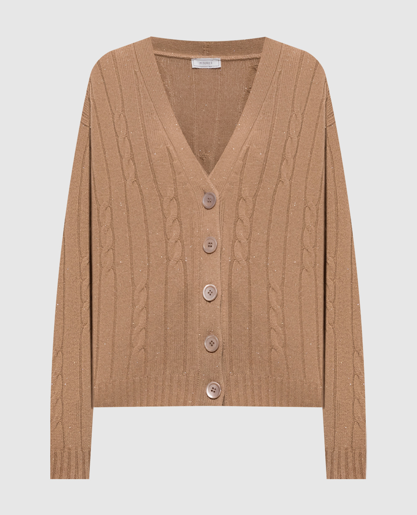 Beige cardigan with wool and silk Peserico