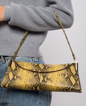 Balmain Yellow leather trapezoid bag 64-83 with reptile leather embossing HN0AE095LVPI
