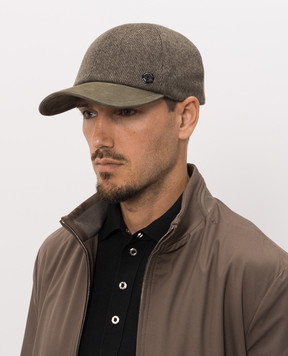 Stefano Ricci Khaki cap with nubuck MCV63SB05EWC003V