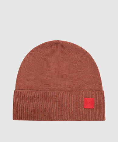 Brown wool and cashmere hat