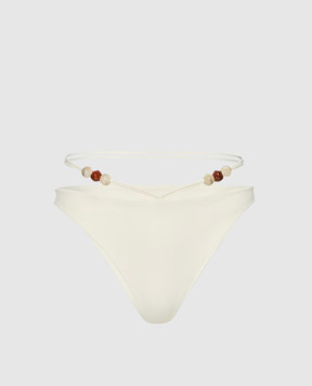 Magda Butrym White swimsuit panties with beads SWIMBOTTOM02618426