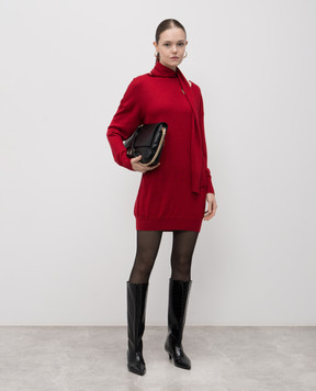 Twinset Red wool dress with logo 252AT3100